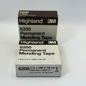 VTG 3M Highland‎ 6200 Permanent Mending Tape 3/4"x1296" USA NOS Sealed Roll